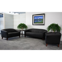 Flash Furniture HERCULES Imperial Series Reception Set in Black [111-SET-BK-GG]
